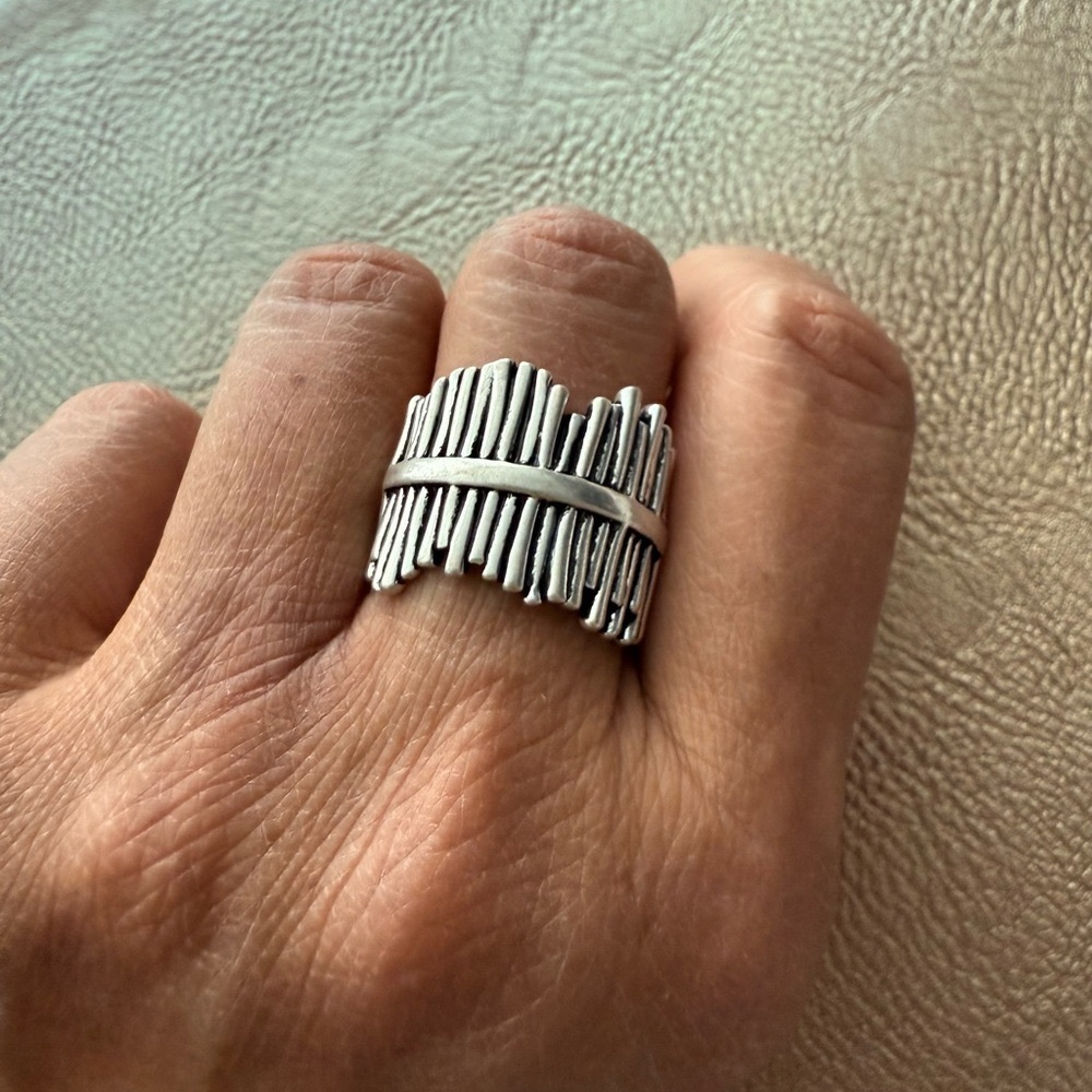 Elegant Silver Band Ring - Picture 3 of 7